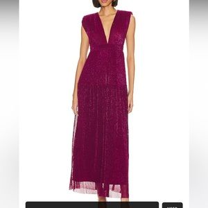 Karina Grimaldi Mernet Midi Dress in Hot Pink